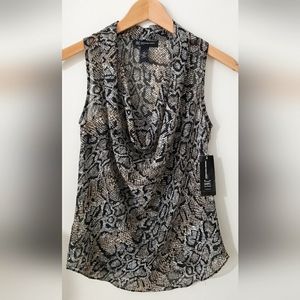 INC blouse animal print, size 0 Petite , new w/tag